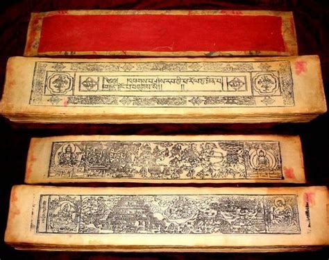 Ancient Buddhist Manuscript In Tibetan དབུ་ཅན་ U Chen Script By