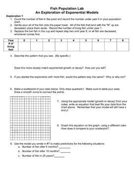 Integers, decimals, and fractions :: Modeling Exponential Functions Worksheet Answers - kidsworksheetfun