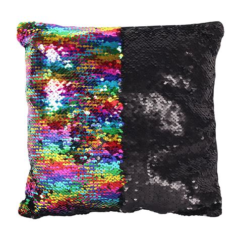 Rainbow Sequin Cushion Brushed Reversible Filled Pillow Cute Etsy