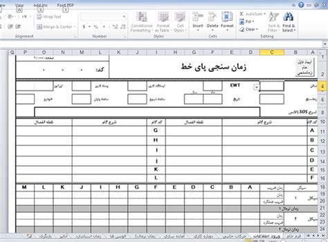 فایل اکسل زمان سنجی ارزیابی کار و زمان مورد استفاده در شرکت ایران