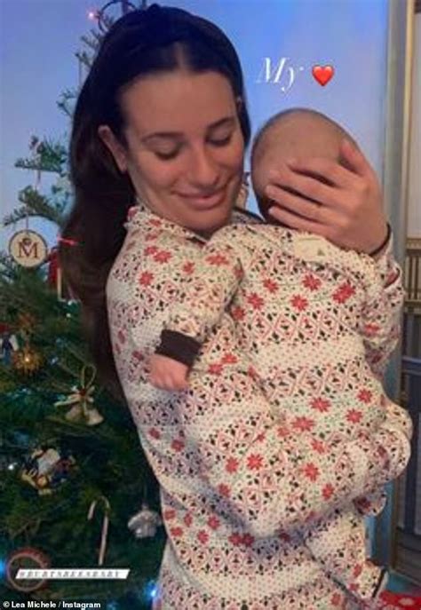 Lea Michele Cradles Baby Ever By The Tree On His First Christmas As She