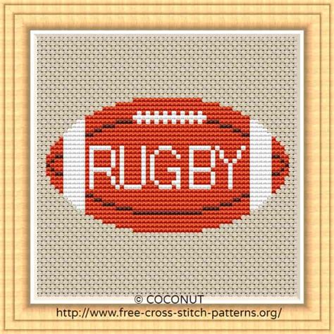 The soccer ball can be done in any black and white thread. RUGBY BALL, FREE AND EASY PRINTABLE CROSS STITCH PATTERN ...
