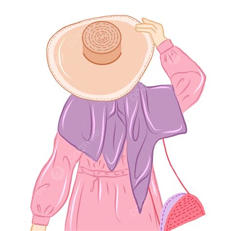 A Hijab Girl Wearing Hat Hijab Girl Hijab Girl Illustration Muslimah