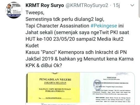 Namun, roy suryo balik menuding lucky alamsyah yang tidak mau diajak untuk menyelesaikan masalah itu ke kantor polisi. Panci Kemenpora Diungkit Lagi, Roy Suryo Merasa ...