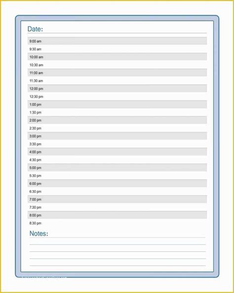 Daily Template Free Printable
