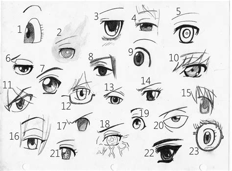 The curves on the upper and lower lash lines should be slight so the eye doesn't look too round. Here's another "eyes" drawing! See if you can identify which eyes belong to which female ...