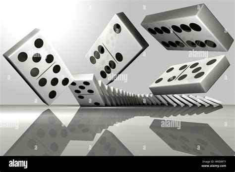 3d Rendering Of A Row Of Falling Dominoes Stock Photo Alamy