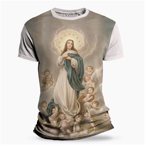 Camiseta Religiosa Católica Imaculada Conceição Atacado E Revenda