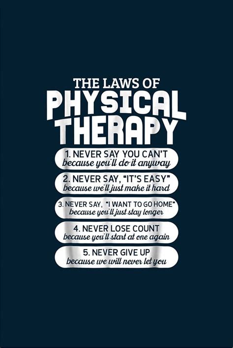 Laws Of Physical Therapy Motivational Goals Design Vertical Etsy