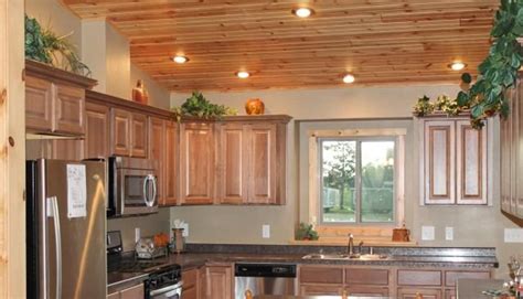 With the higher length of the structure, this cabin can show its floor to ceiling glass on the facades and houses the living. Image result for knotty pine ceiling with pine doors and ...