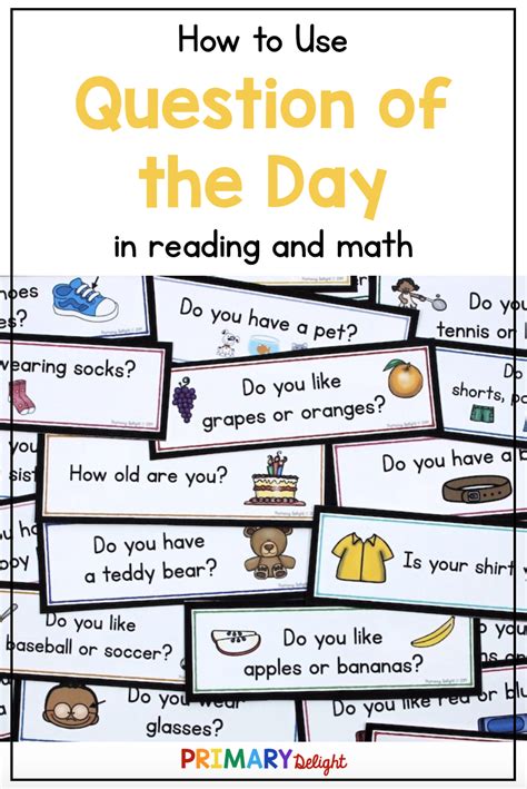 How To Use Question Of The Day Primary Delight Kindergarten