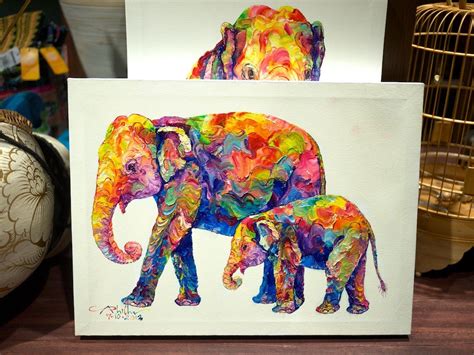 Shop a variety of canvases and painting surfaces online at blick®. Gallery For > Colorful Elephant Paintings | Elephant ...