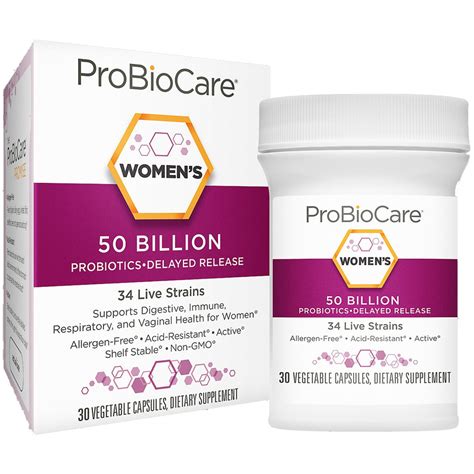 probiocare probiotic for women 50 billion cfus 30 vegetable capsules probiotics fitness