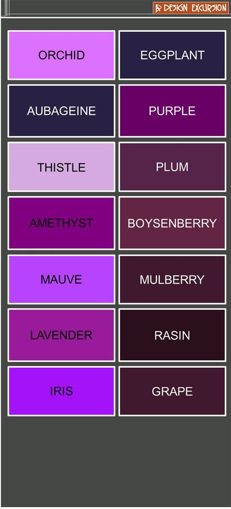 Purple Words Purple Color Schemes Purple Paint Colors Purple Palette