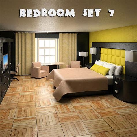 We recommend you begin shopping by choosing the size you need whether that's a twin bed set or a king bed set. Bedroom Furniture 07 Set 3D model - Furniture on Hum3D