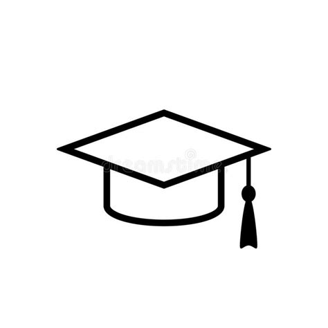 Grad Cap Outline Icon Clipart Image Isolated On White Background