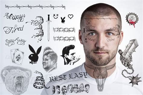 Post Malone Temporary Tattoos Complete Set Post Malone Face Tattoos Post Malone Neck Tattoos