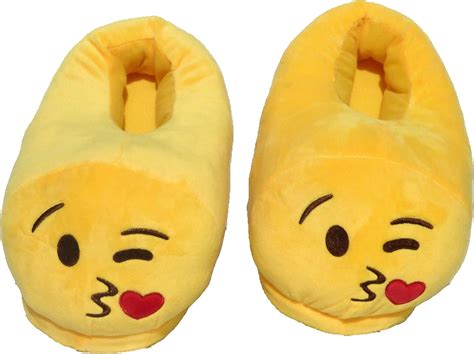 Emoji Slippers Emoji Mania Plush Kissing Face Or Throwing A Kiss Face Style