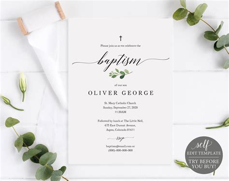Baptism Invitation Templates