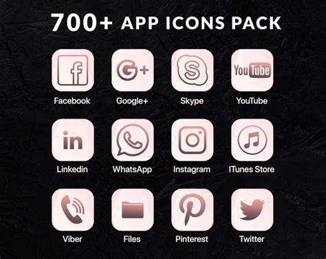 Rose Gold App Icons Iphone Ios14 Design Icons Iphone Icons Etsy