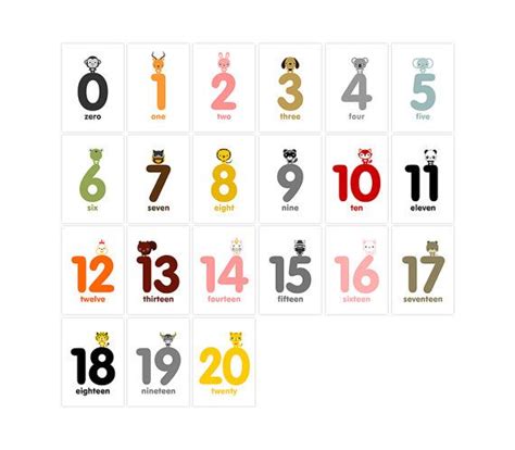 This is no ordinary number flashcards set. Animal Numbers Flash Cards 0-20 Printable PDF | Number ...