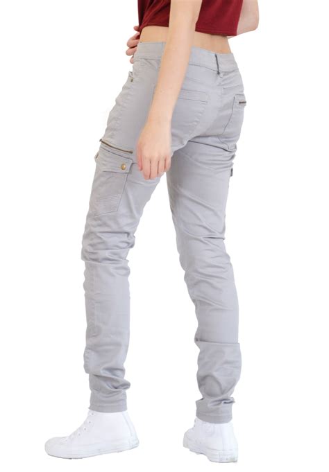 New Ladies Womens Slim Fitted Stretch Combat Jeans Pants Skinny Cargo Trousers Ebay