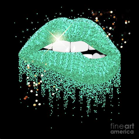 Glitter Lips Mask Aqua Mixed Media By Chris Andruskiewicz Fine Art