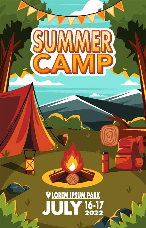 Summer Camp Poster 8041539 Vector Art At Vecteezy