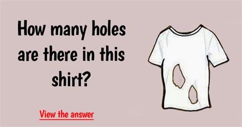 How Many Holes Are There In This T Shirt