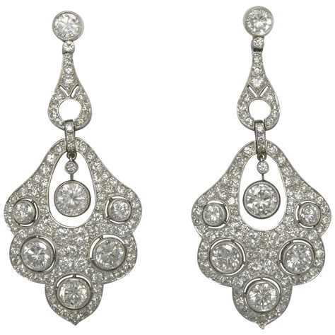 1960s Persian Turquoise Diamond Platinum Long Earrings At 1stDibs