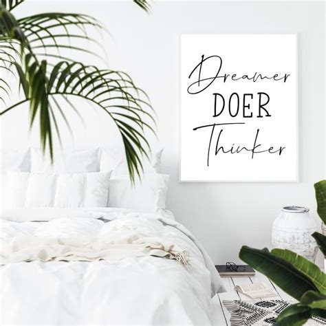 Dreamer Quote Positive Art Print Inspirational Printable Etsy Wall