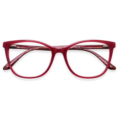 H5088 Oval Red Eyeglasses Frames Leoptique