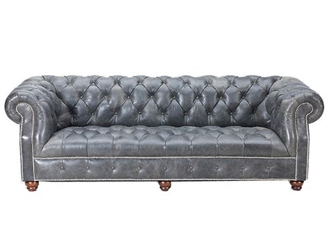 However, these are very robust items in good condition. Gray Vintage Leather Chesterfield Sofa Set