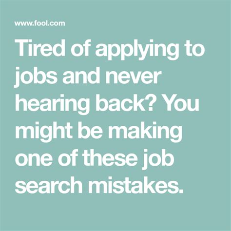 Are You Making These 4 Job Search Mistakes The Motley Fool Job