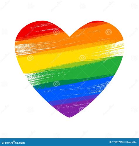 corazón en arcoiris colores de bandera lgbt pintar estilo ilustración vectorial ilustración del