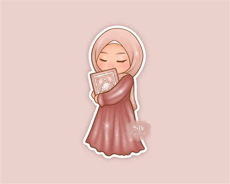 Cute Hijabi Sticker Die Cut Sticker Islamic Stickers Etsy