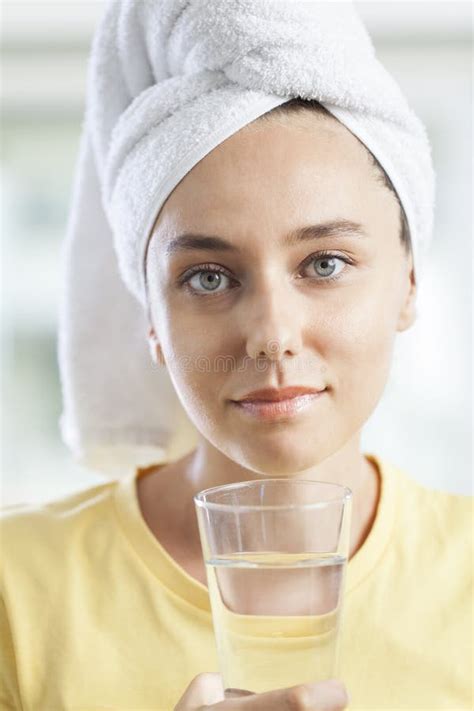 Young Woman With A Glass Of Water Stock Photo Image Of Adult Drink