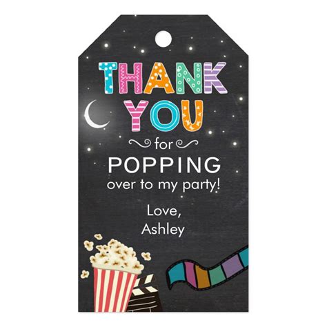 movie night thank you favor t tags cinema movie party favors party favor tags