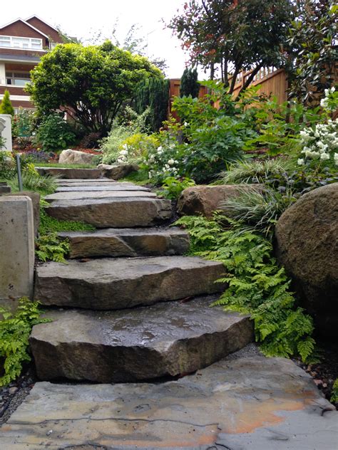 Stone Steps Leading From Front To Back Yards Gretchen Bauer Design