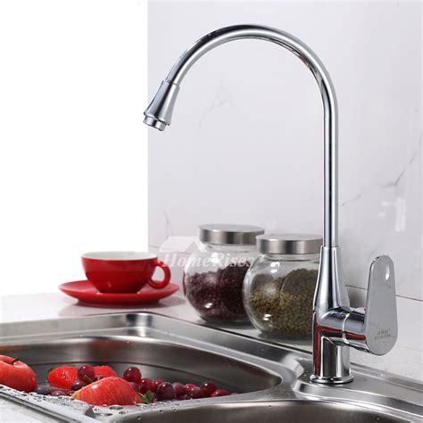 Dragon brass antique faucet washing machine faucet single nozzle kitchen, gardenby blancho. Single Hole Kitchen Faucet Gooseneck Silver Chrome Brass 1 ...