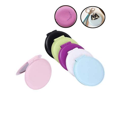 Girl Mini Pocket Makeup Mirror Cosmetic Compact Mirrors Portable Double Dual Sides Pu Leather