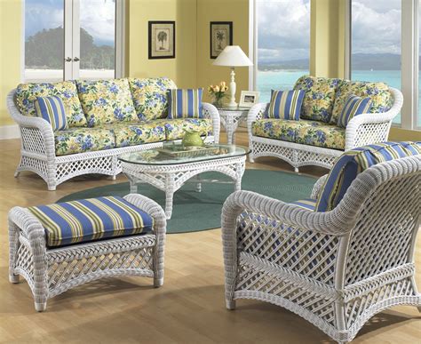 Rattan drum stool rattan stool rattan round stool rattan furniture sofa pier egg chair dressing room floor chair bedroom chair. White Wicker Furniture Set of 5 - Lanai