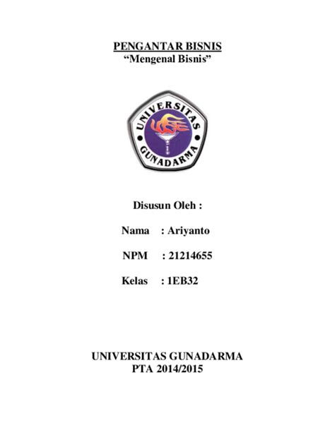 Cover Makalah Gunadarma – Gambaran