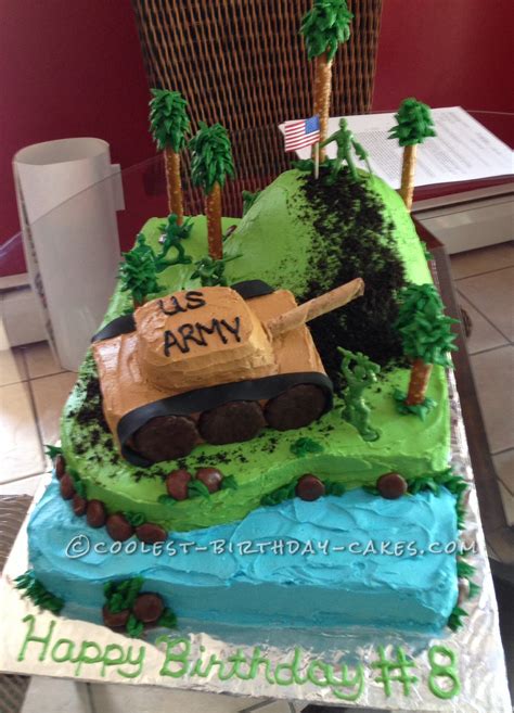 Check out our new mini cake explosion boxes and mini cake variety packs Coolest Army Tank 8th Birthday Cake
