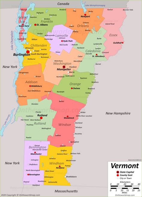 State Of Vermont Map Verjaardag Vrouw 2020