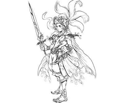 Line art of nanaki from final fantasy vii copied from the original nomura concept art. New final fantasy onion knight coloring pages