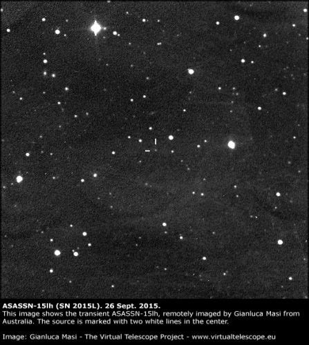 Scoperta Asassn 15lh La Più Luminosa Supernova Della Storia Dellumanità The Virtual