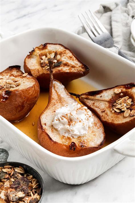 Healthy Baked Pears With Cinnamon Running On Real Food