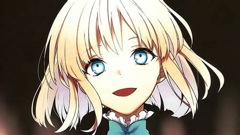 Hd Wallpaper Fate Series Sajou Manaka Blonde Short Hair Blue Eyes Smiling Anime Girls