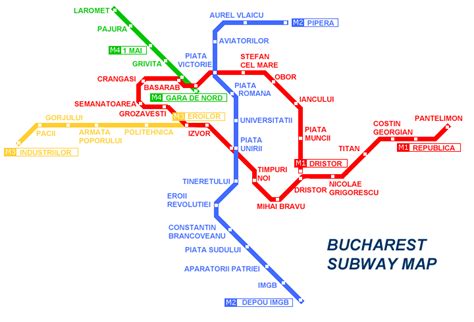 Harta metrou bucuresti cu principalele tronsoane si statii de metrou bucuresti. Harta RATB & Harta metrou Bucuresti - Webworks